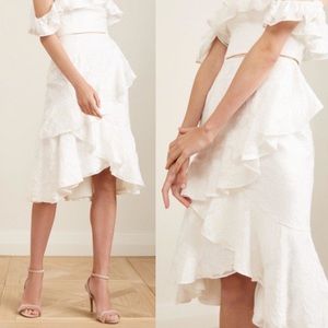 KEEPSAKE the Label White Floral Midi Skirt